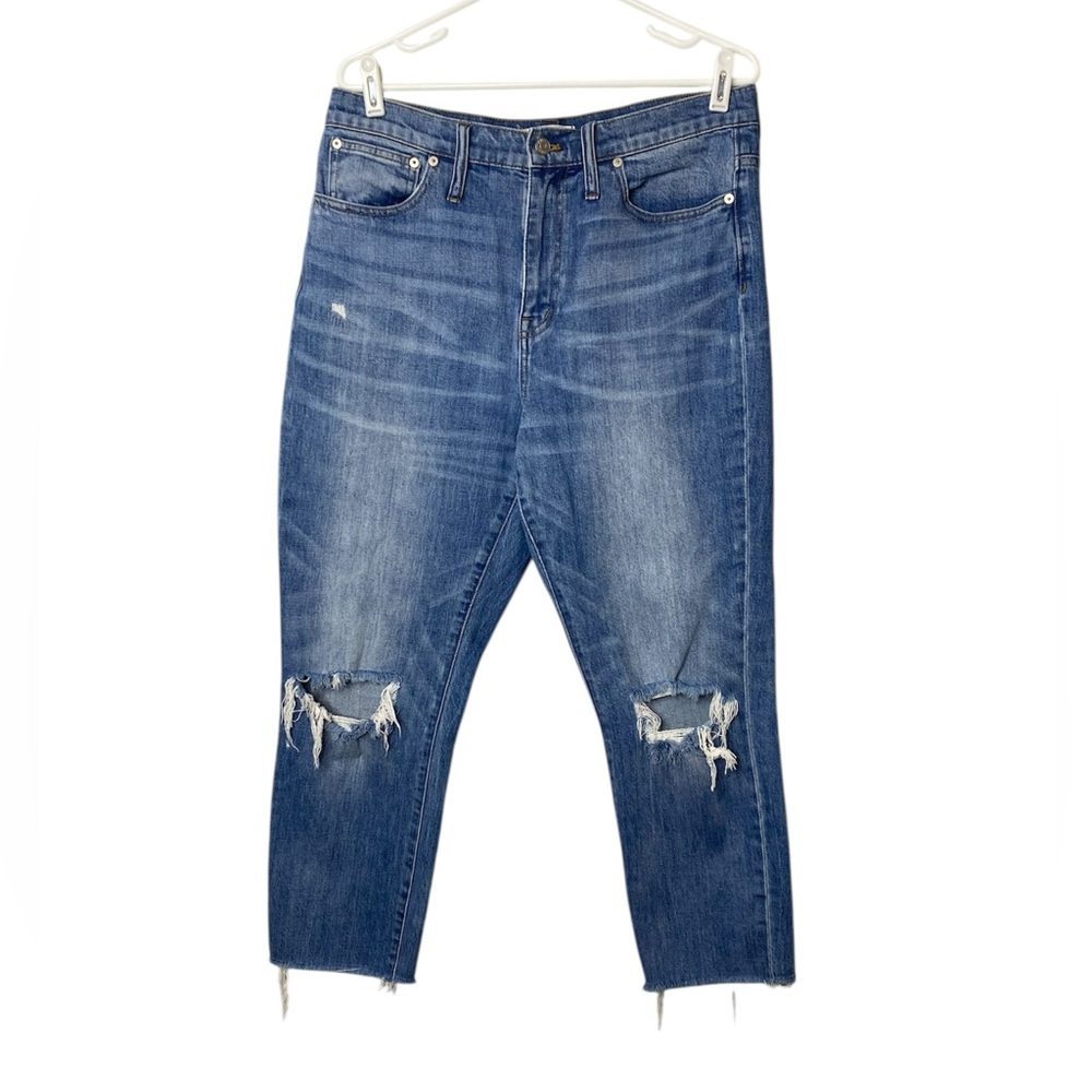 Madewell The High Rise Slim Boyjean Distressed Jeans 30